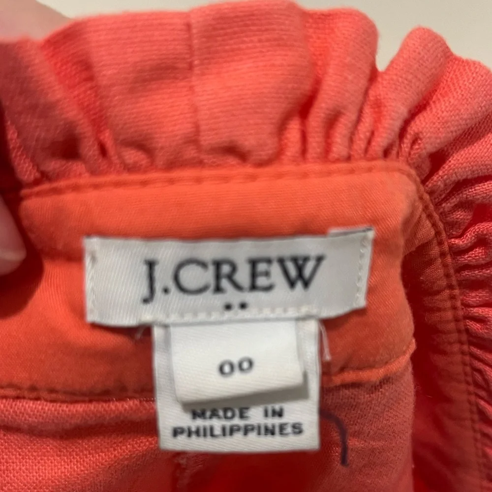 J. Crew High Waist Coral Shorts with Ruffle Detail size 0